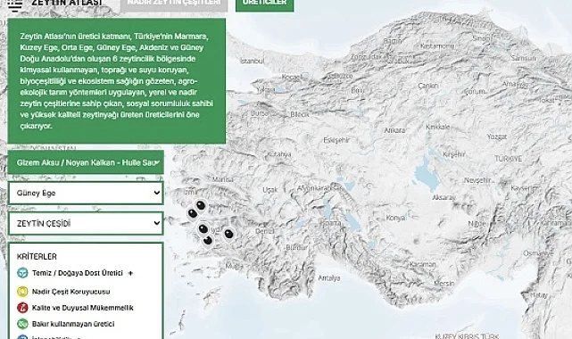 Türkiye'nin "Zeytin Atlası" erişime açıldı